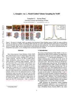$L_0$-Sampler: An $L_{0}$ Model Guided Volume Sampling for NeRF