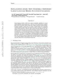 Explanation-aware Soft Ensemble Empowers Large Language Model In-context
  Learning