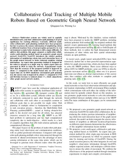 Collaborative Goal Tracking of Multiple Mobile Robots Based on Geometric
  Graph Neural Network