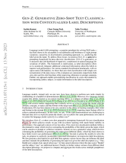 Gen-Z: Generative Zero-Shot Text Classification with Contextualized
  Label Descriptions