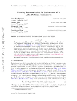 Learning Symmetrization for Equivariance with Orbit Distance
  Minimization