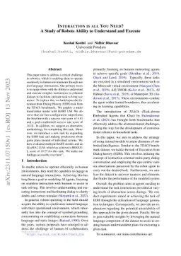 Interaction is all You Need? A Study of Robots Ability to Understand and
  Execute