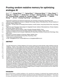 Pruning random resistive memory for optimizing analogue AI