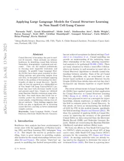 Applying Large Language Models for Causal Structure Learning in Non
  Small Cell Lung Cancer