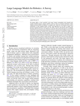 Large Language Models for Robotics: A Survey