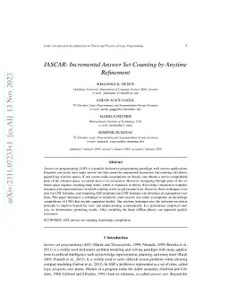 IASCAR: Incremental Answer Set Counting by Anytime Refinement
