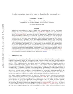 An introduction to reinforcement learning for neuroscience