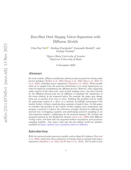 Zero-Shot Duet Singing Voices Separation with Diffusion Models