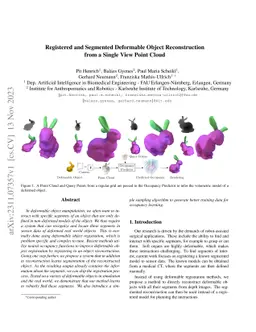 Registered and Segmented Deformable Object Reconstruction from a Single
  View Point Cloud