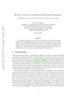 Boolean Variation and Boolean Logic BackPropagation