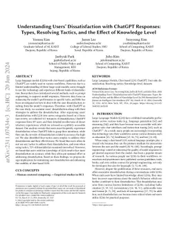 Understanding Users' Dissatisfaction with ChatGPT Responses: Types,
  Resolving Tactics, and the Effect of Knowledge Level