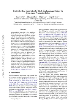 Controlled Text Generation for Black-box Language Models via Score-based
  Progressive Editor