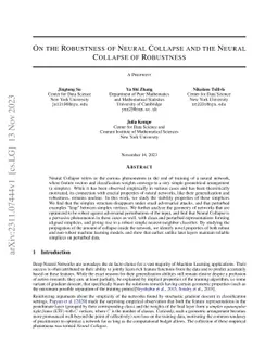 On the Robustness of Neural Collapse and the Neural Collapse of
  Robustness