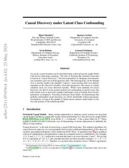 Causal Discovery under Latent Class Confounding