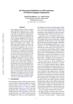 On Measuring Faithfulness or Self-consistency of Natural Language
  Explanations