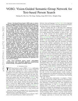 VGSG: Vision-Guided Semantic-Group Network for Text-based Person Search