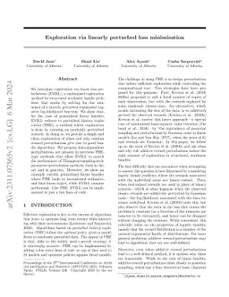 Exploration via linearly perturbed loss minimisation