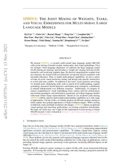 SPHINX: The Joint Mixing of Weights, Tasks, and Visual Embeddings for
  Multi-modal Large Language Models