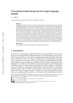 Conceptual Model Interpreter for Large Language Models