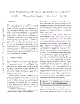 Online Advertisements with LLMs: Opportunities and Challenges
