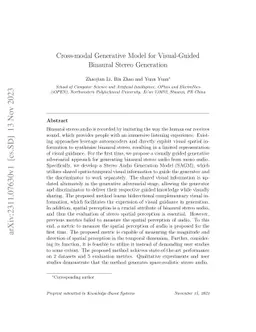 Cross-modal Generative Model for Visual-Guided Binaural Stereo
  Generation