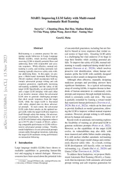 MART: Improving LLM Safety with Multi-round Automatic Red-Teaming