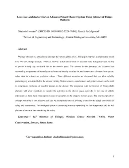 Low-Cost Architecture for an Advanced Smart Shower System Using Internet
  of Things Platform