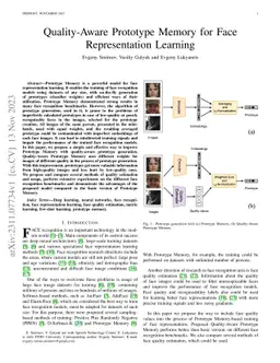 Quality-Aware Prototype Memory for Face Representation Learning