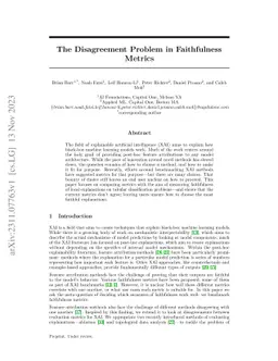 The Disagreement Problem in Faithfulness Metrics