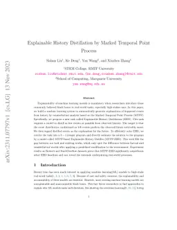Explainable History Distillation by Marked Temporal Point Process
