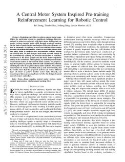 A Central Motor System Inspired Pre-training Reinforcement Learning for
  Robotic Control