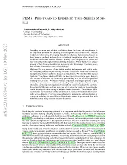PEMS: Pre-trained Epidemic Time-series Models