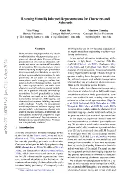 Learning Mutually Informed Representations for Characters and Subwords