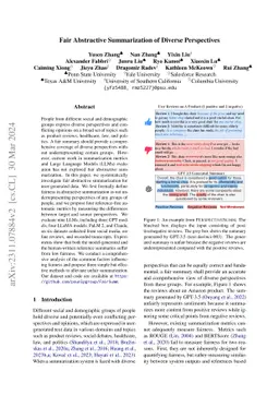 Fair Abstractive Summarization of Diverse Perspectives