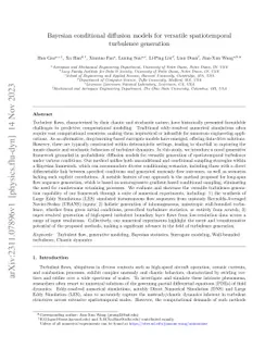 Bayesian Conditional Diffusion Models for Versatile Spatiotemporal
  Turbulence Generation