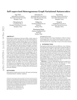 Self-supervised Heterogeneous Graph Variational Autoencoders