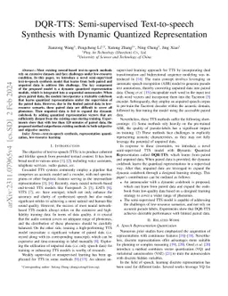 DQR-TTS: Semi-supervised Text-to-speech Synthesis with Dynamic Quantized
  Representation