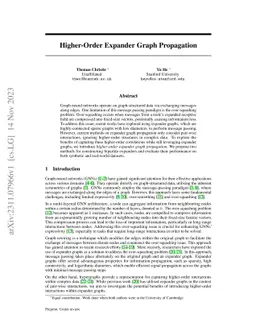 Higher-Order Expander Graph Propagation