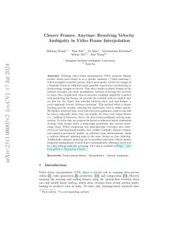 Disambiguation for Video Frame Interpolation