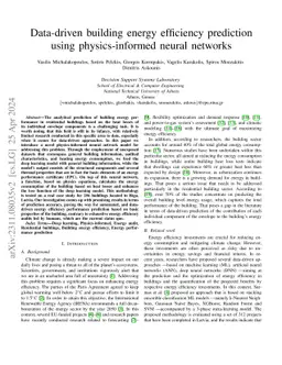 Data-driven building energy efficiency prediction using physics-informed
  neural networks