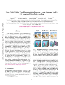 Chat-UniVi: Unified Visual Representation Empowers Large Language Models
  with Image and Video Understanding