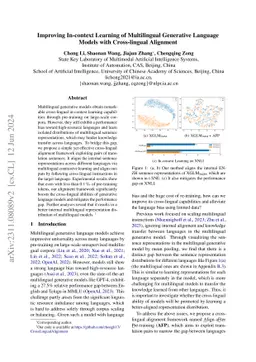 Improving In-context Learning of Multilingual Generative Language Models
  with Cross-lingual Alignment