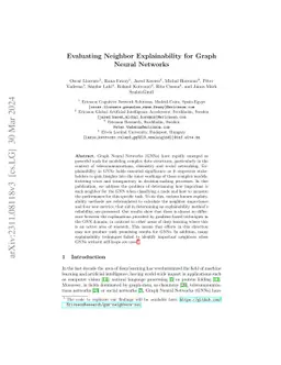 Evaluating Neighbor Explainability for Graph Neural Networks