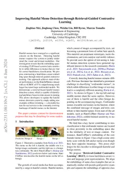 Improving Hateful Meme Detection through Retrieval-Guided Contrastive
  Learning