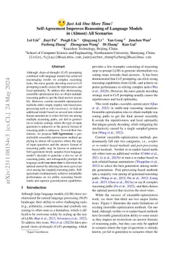 Just Ask One More Time! Self-Agreement Improves Reasoning of Language
  Models in (Almost) All Scenarios