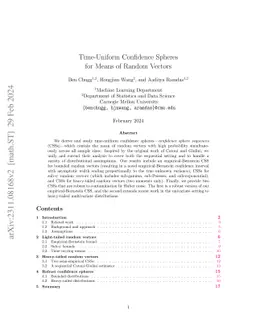 Time-Uniform Confidence Spheres for Means of Random Vectors