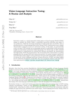Vision-Language Instruction Tuning: A Review and Analysis