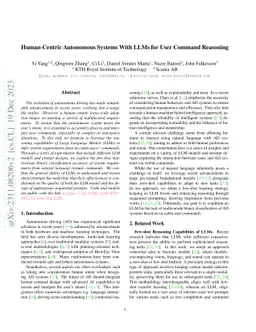 Human-Centric Autonomous Systems With LLMs for User Command Reasoning