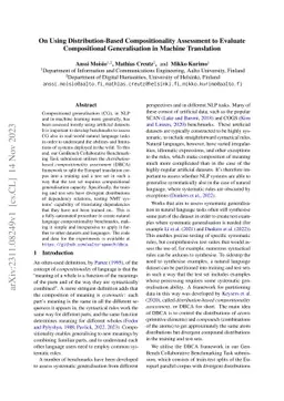 On Using Distribution-Based Compositionality Assessment to Evaluate
  Compositional Generalisation in Machine Translation