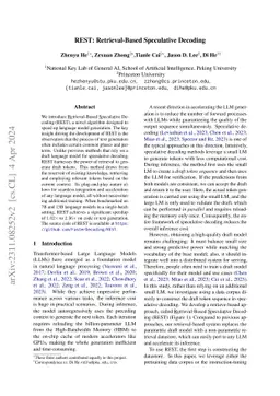 REST: Retrieval-Based Speculative Decoding